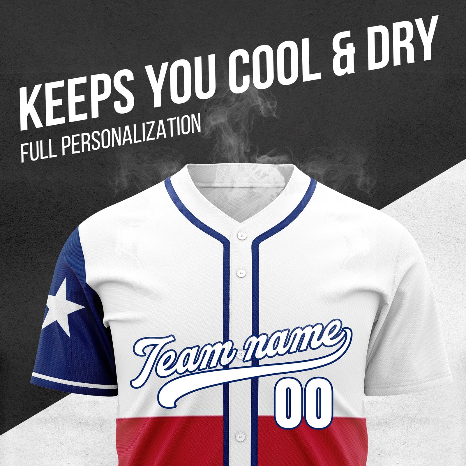Custom Texas Heritage Baseball Sports Jersey Personalized Uniform with Name & Number