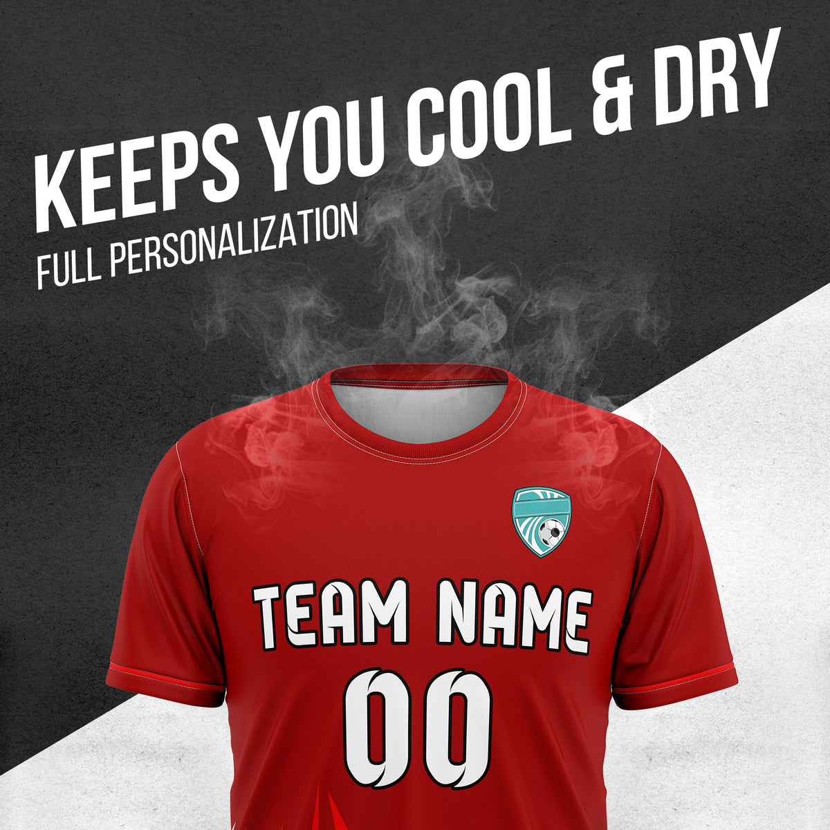 Custom Spark Strike R Side Pattern Soccer Red Sport Tops Jersey