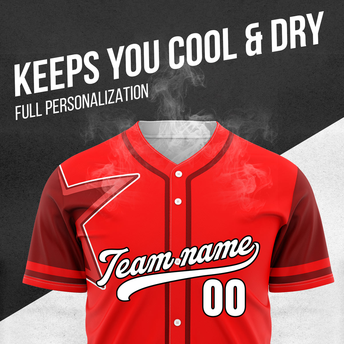 Custom Star Classic Baseball Red Sports Jersey Personalized Uniform with Name & Number