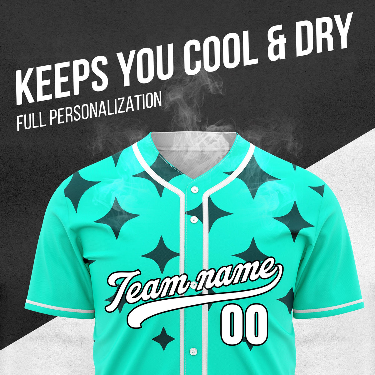 Custom Starlight Aqua Baseball Sports Jersey Personalized Uniform with Name & Number