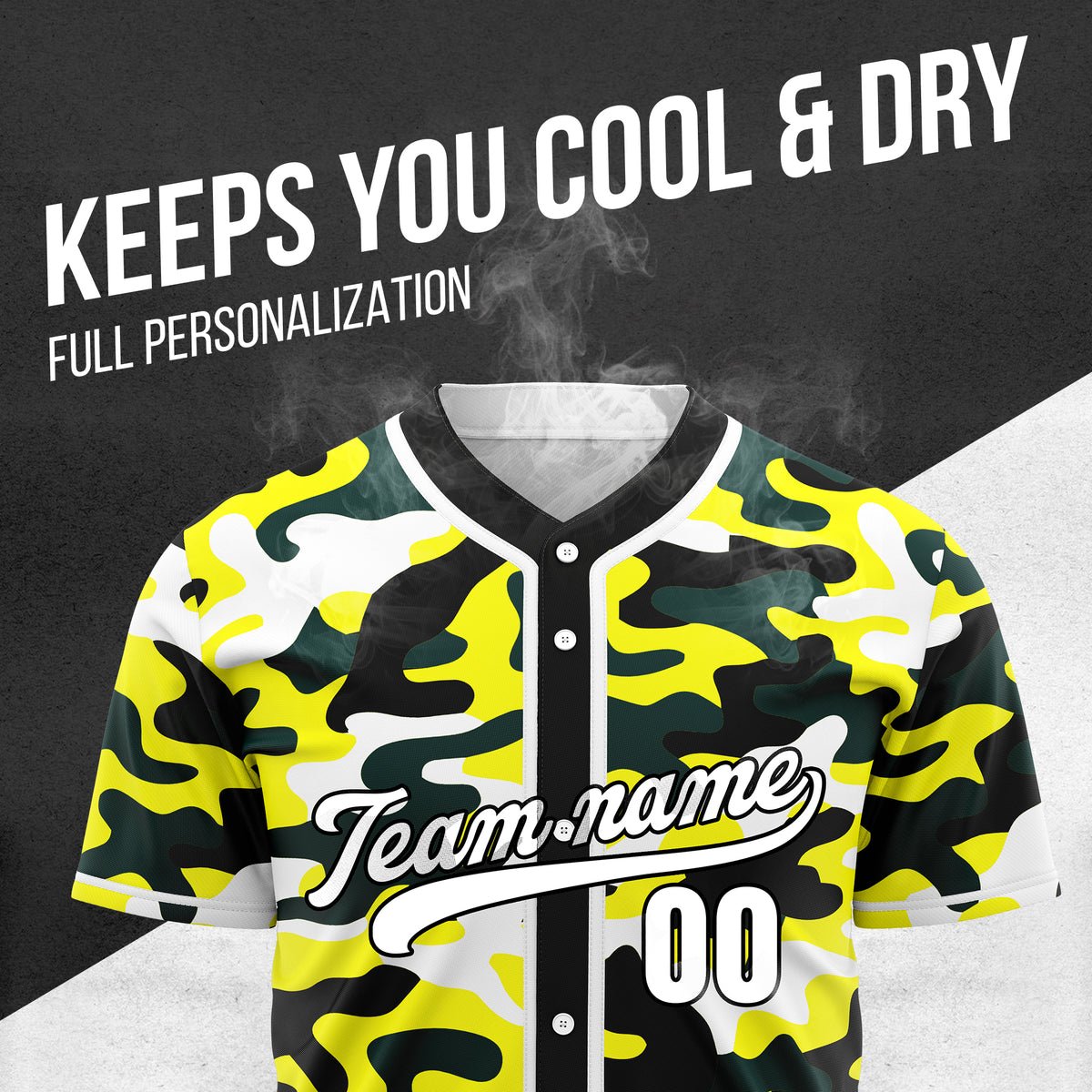 Custom Shadow Command Yellow  Baseball Sports Jersey Personalized Uniform with Name & Number