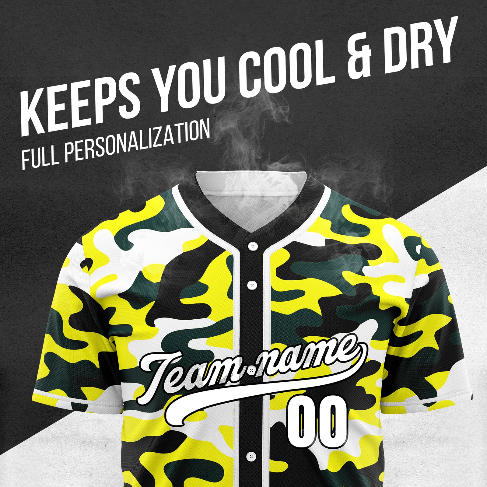 Custom Shadow Command Yellow  Baseball Sports Jersey Personalized Uniform with Name & Number