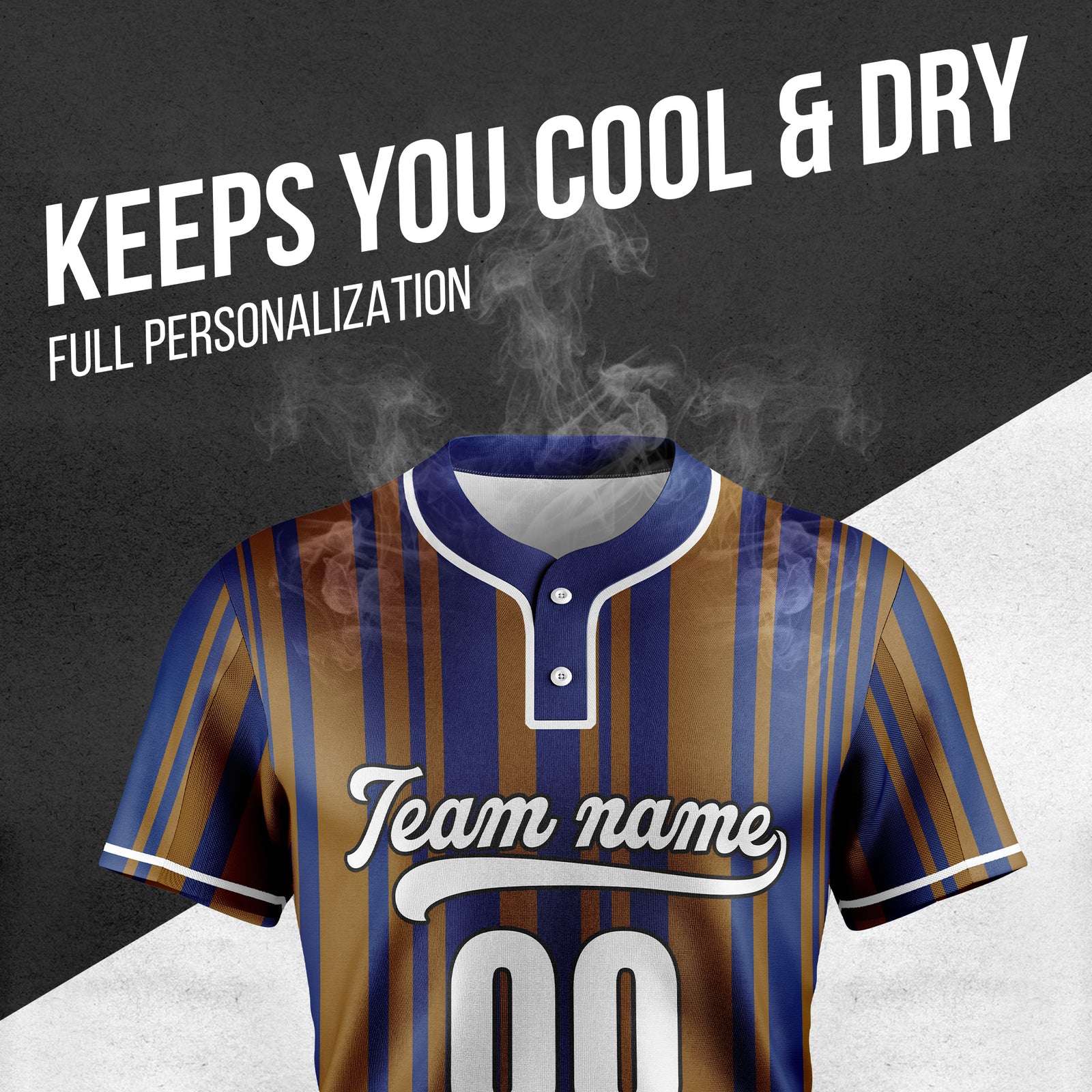 Custom Stripe Fusion Navy Baseball Sports Jersey Personalized Uniform with Name & Number