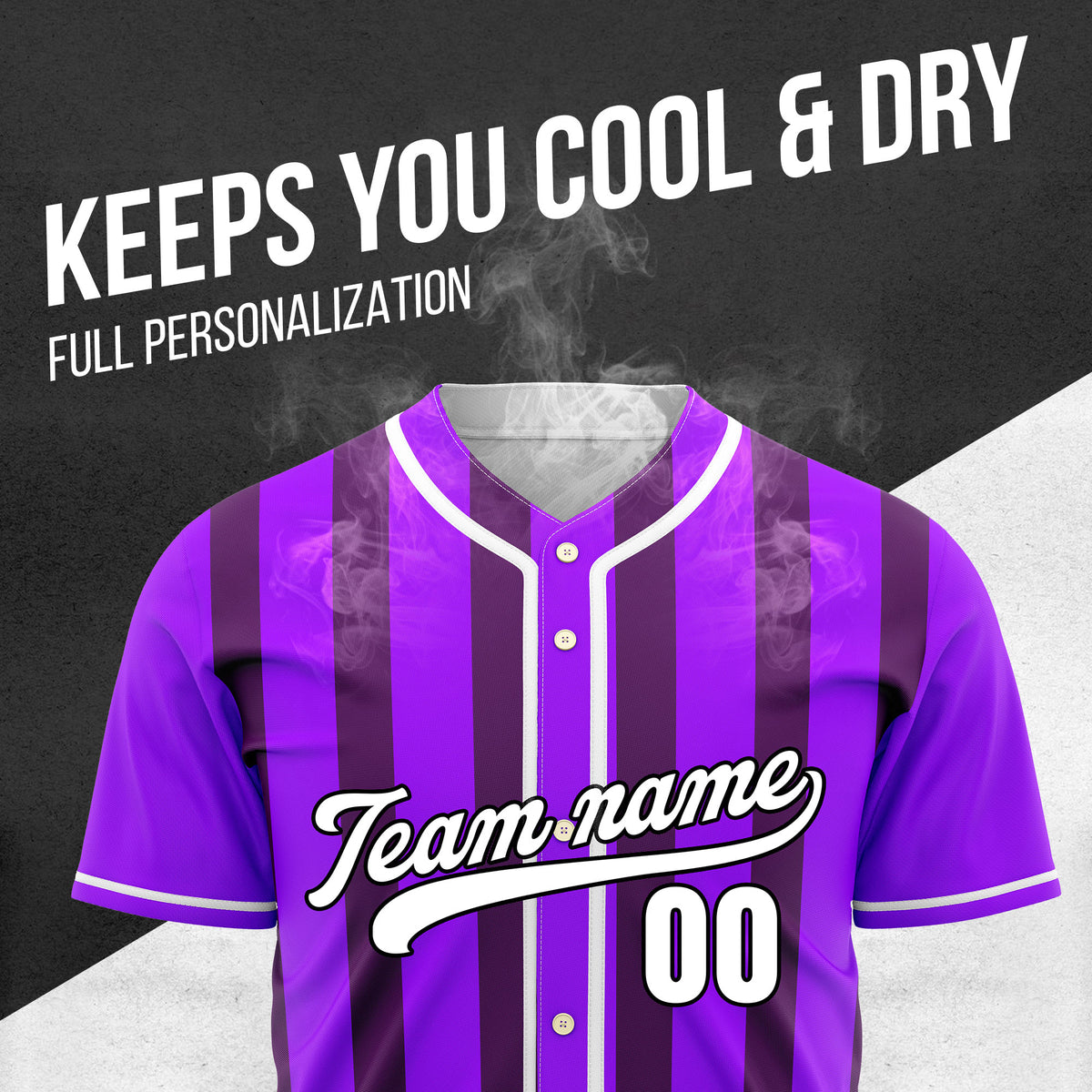 Custom Strikeforce Purple Raglan Style Baseball Sports Jersey Personalized Uniform with Name & Number