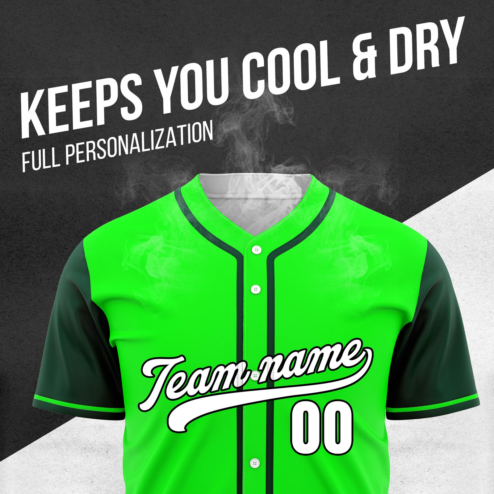 Custom Crimson Green Raglan Style Baseball Sports Jersey Personalized Uniform with Name & Number