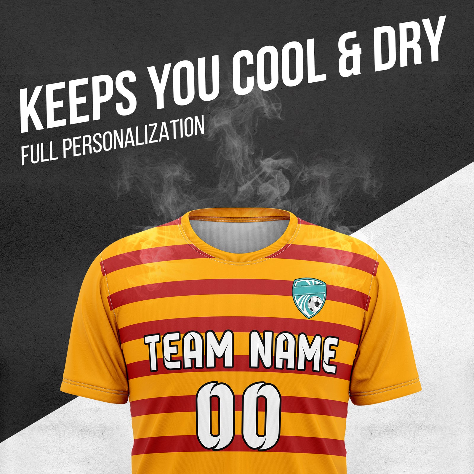 Custom Royal Stripe Orange Soccer sport Tops Jersey