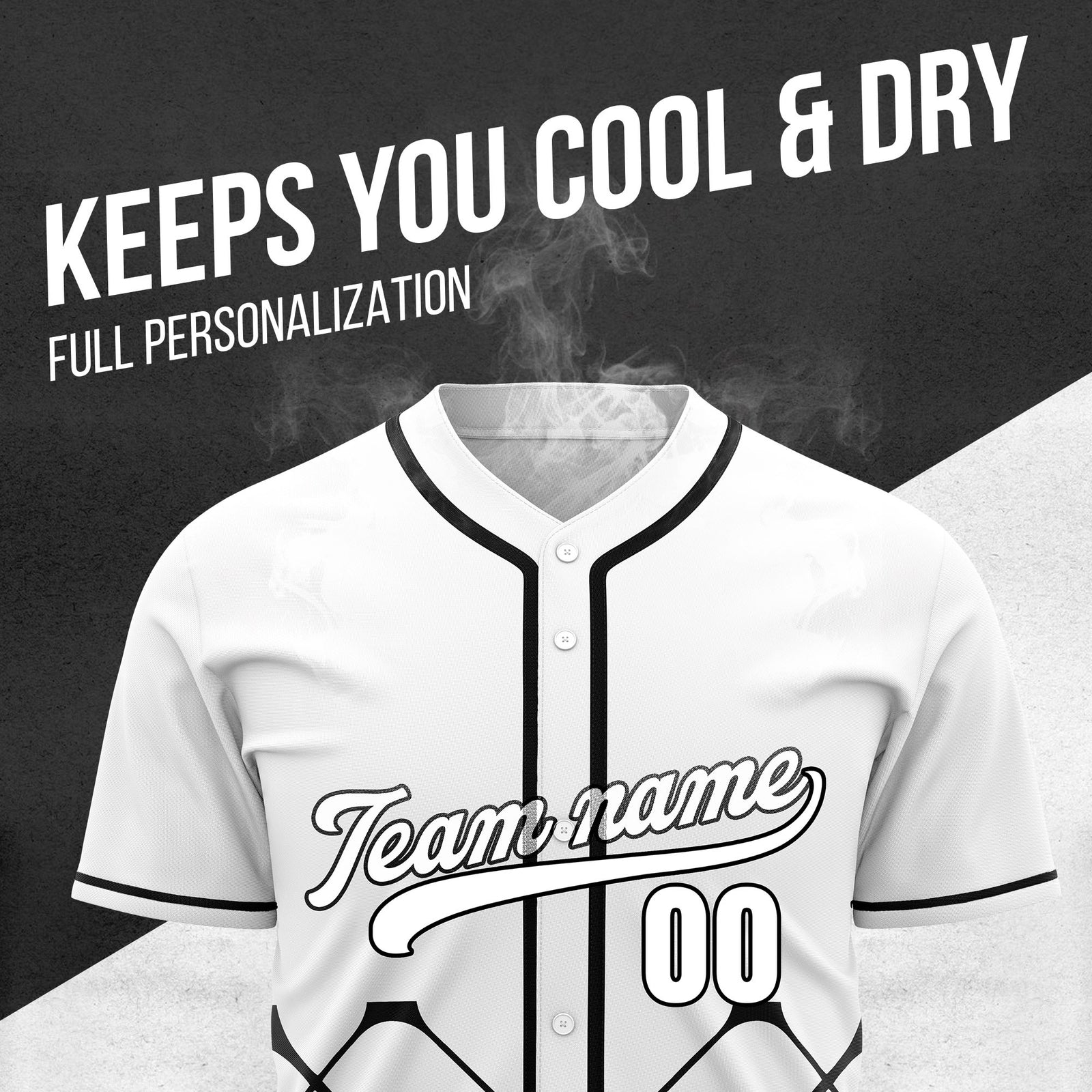 Custom Gridlock White Baseball Sports Jersey Personalized Uniform with Name & Number