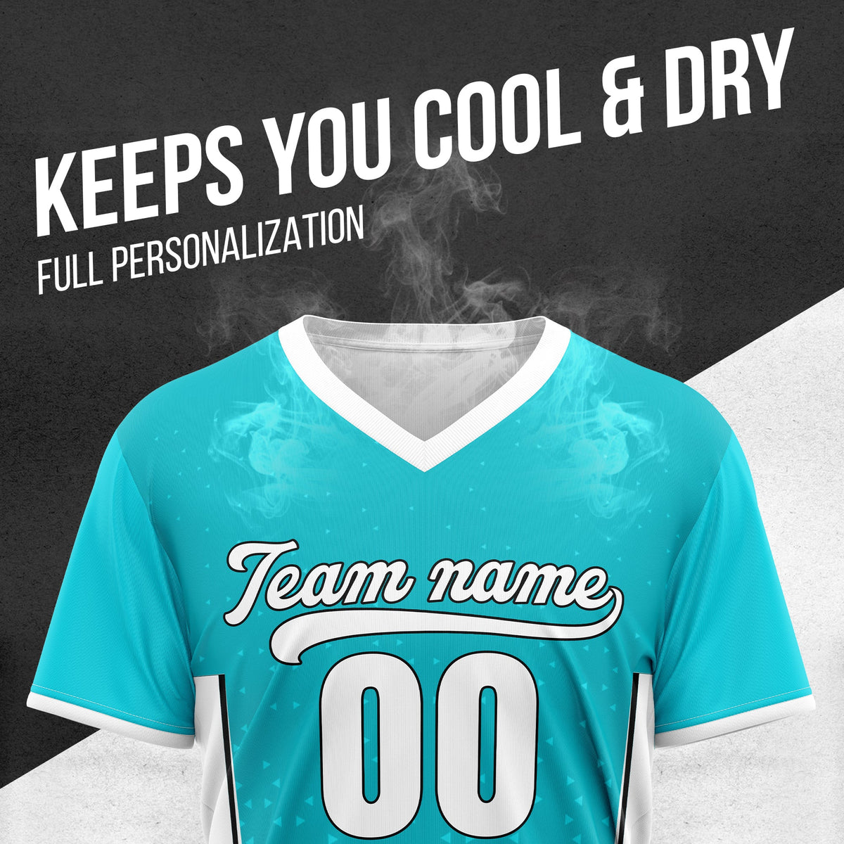 Custom HexaFade Aqua Pullover Baseball Sports Jersey Personalized Uniform with Name & Number
