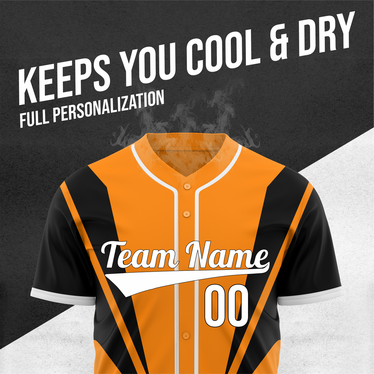 Custom Panel Flow Baseball Orange Sports Jersey Personalized Uniform with Name & Number