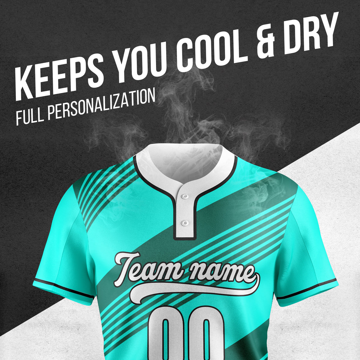 Custom Crossfire Aqua Baseball Sports Jersey Personalized Uniform with Name & Number