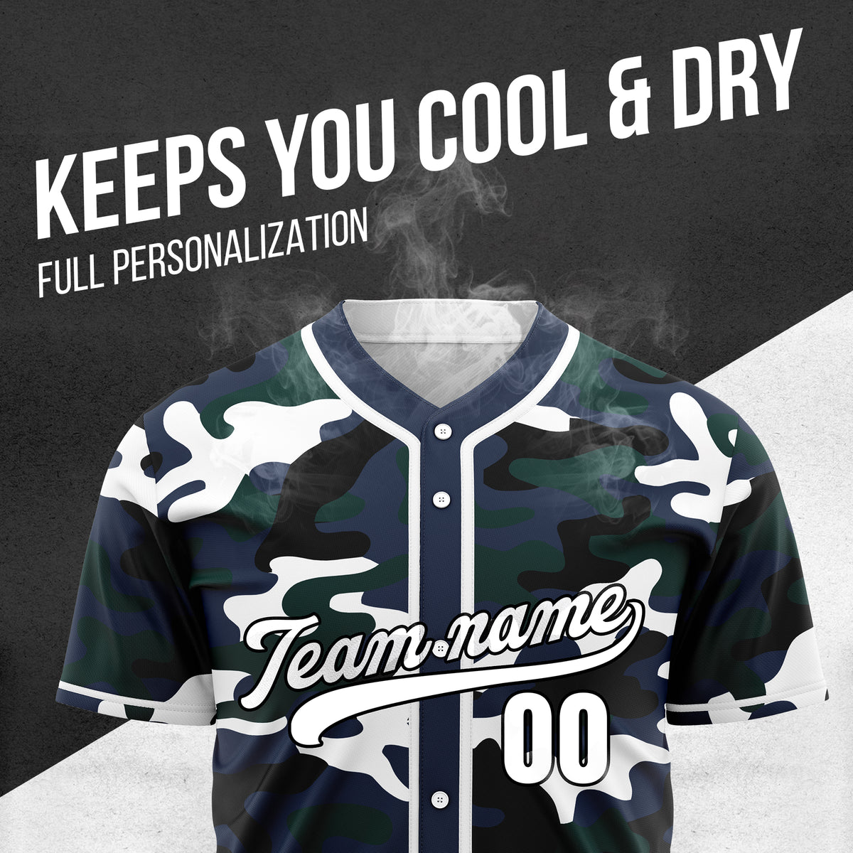 Custom Shadow Command Navy Baseball Sports Jersey Personalized Uniform with Name & Number