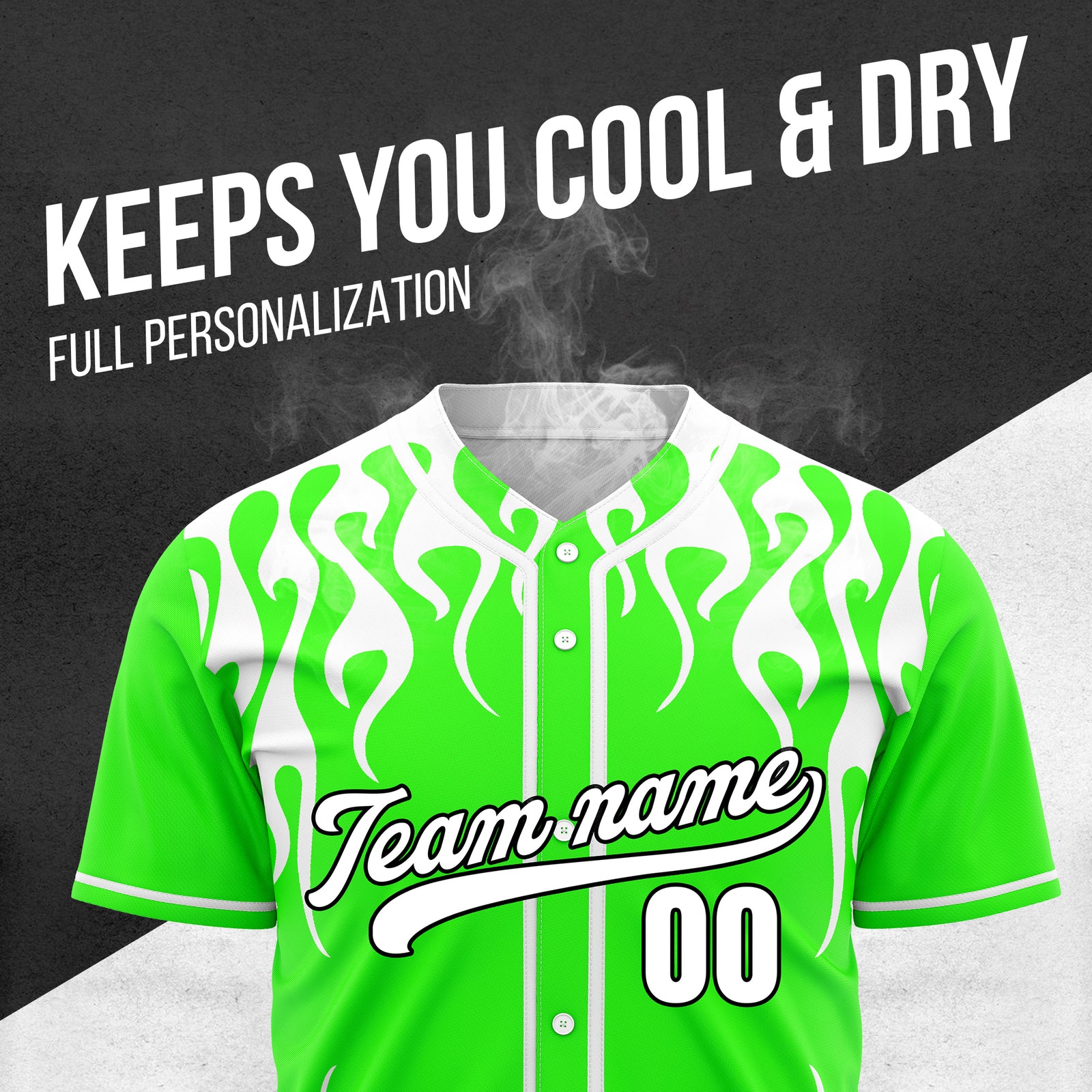 Custom Frostburn Neon Green Baseball Sports Jersey Personalized Uniform with Name & Number