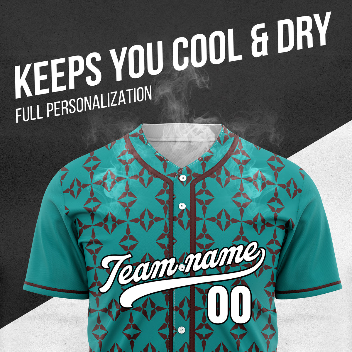 Custom Rhombic Teal Sports Jersey Personalized Uniform with Name & Number