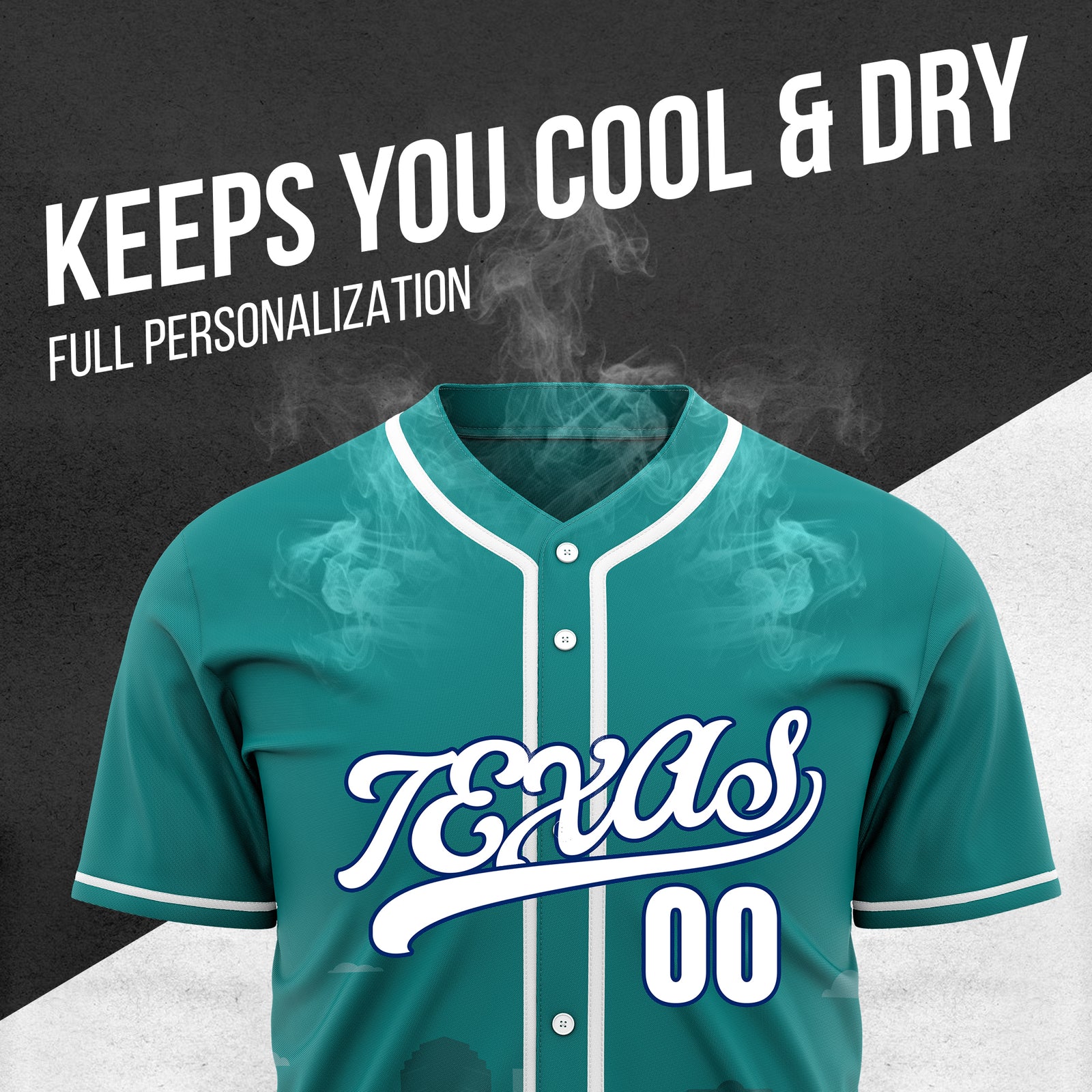 Custom City Lights Teal Baseball Sports Jersey Personalized Uniform with Name & Number