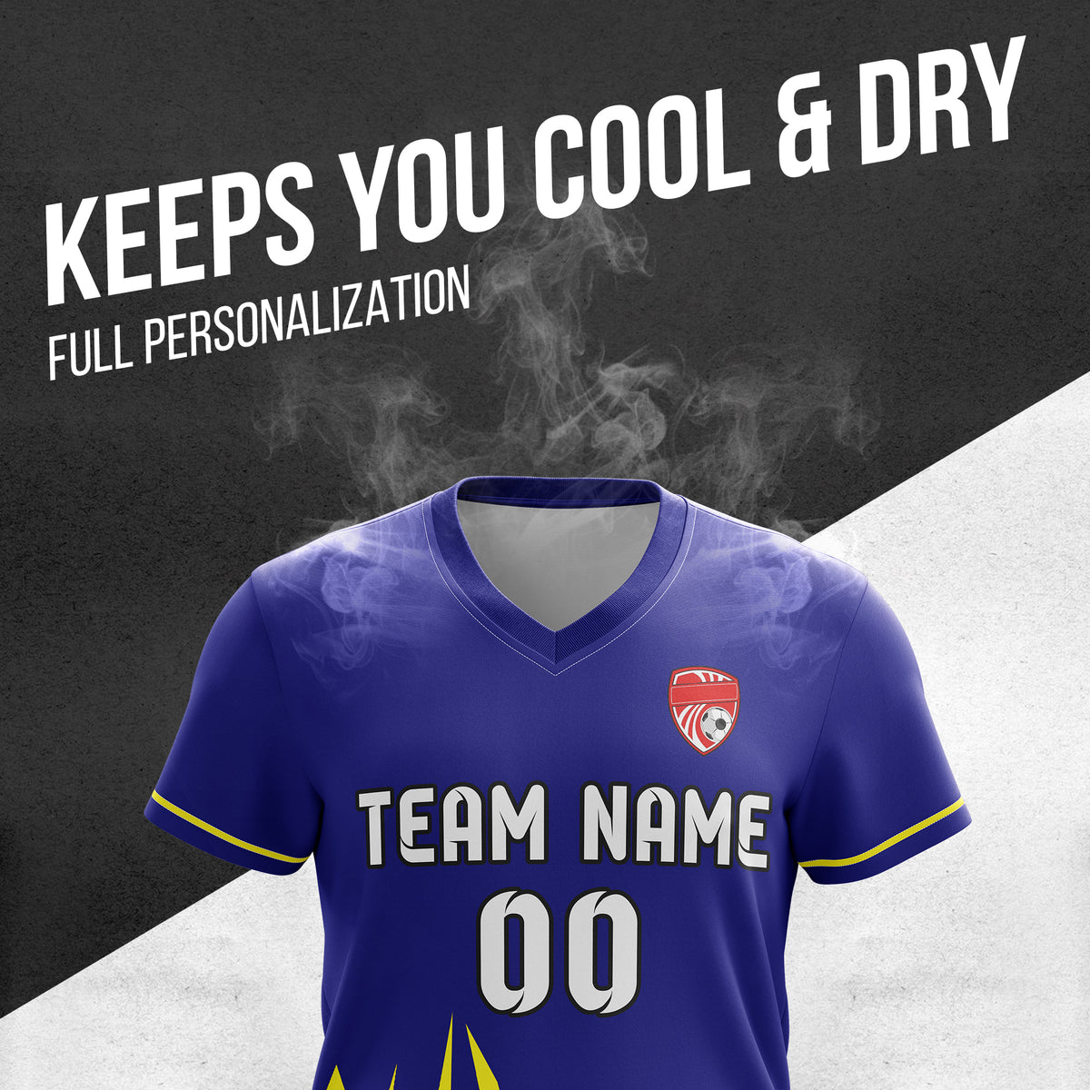 Custom Spark Strike V-Side Pattern Navy Soccer sport Tops Jersey