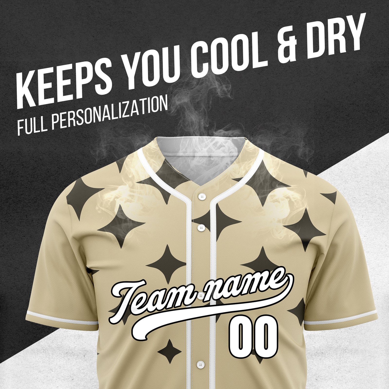 Custom Starlight Khaki Baseball Sports Jersey Personalized Uniform with Name & Number