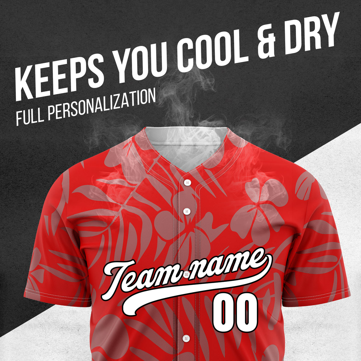 Custom Hawaiian Red Baseball Sports Jersey Personalized Uniform with Name & Number