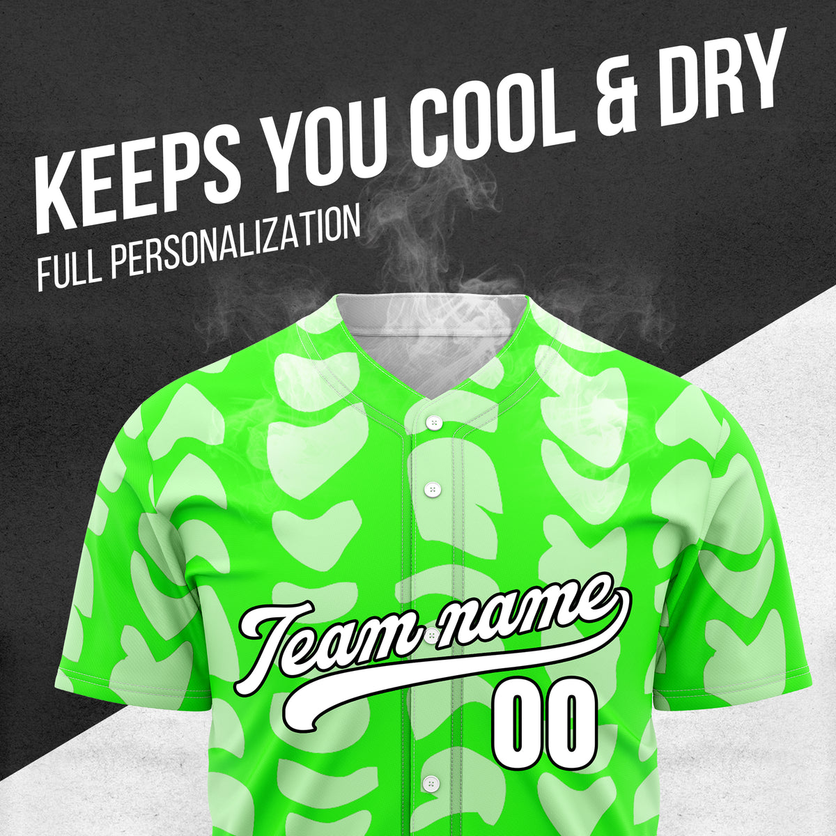 Custom Hawaii Waves Neon Green Baseball Sports Jersey Personalized Uniform with Name & Number