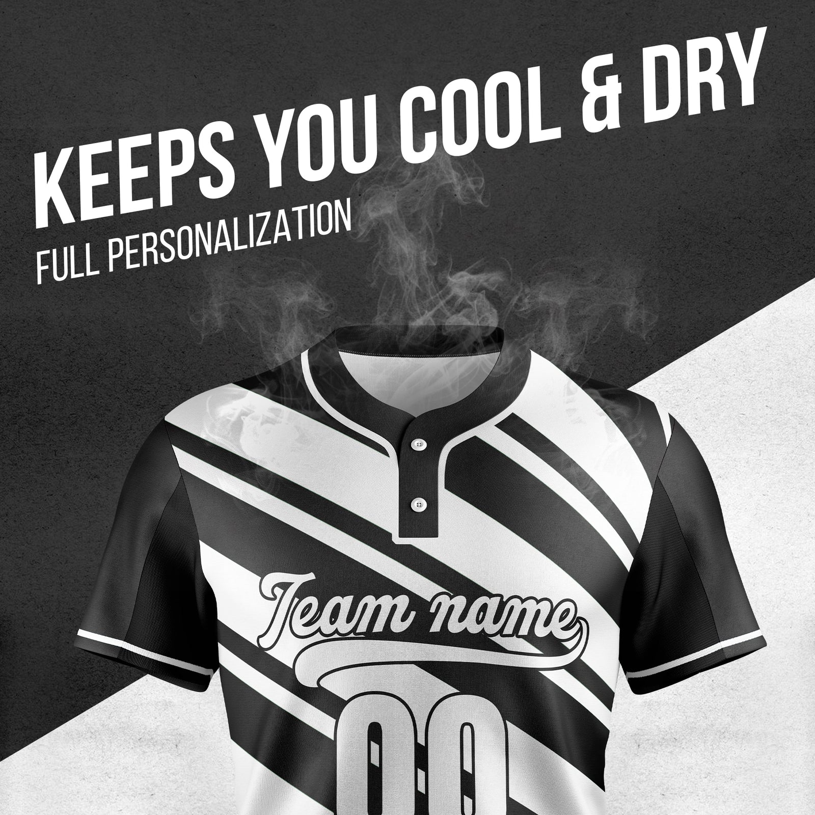 Custom Bold Flow Black Baseball Sports Jersey Personalized Uniform with Name & Number