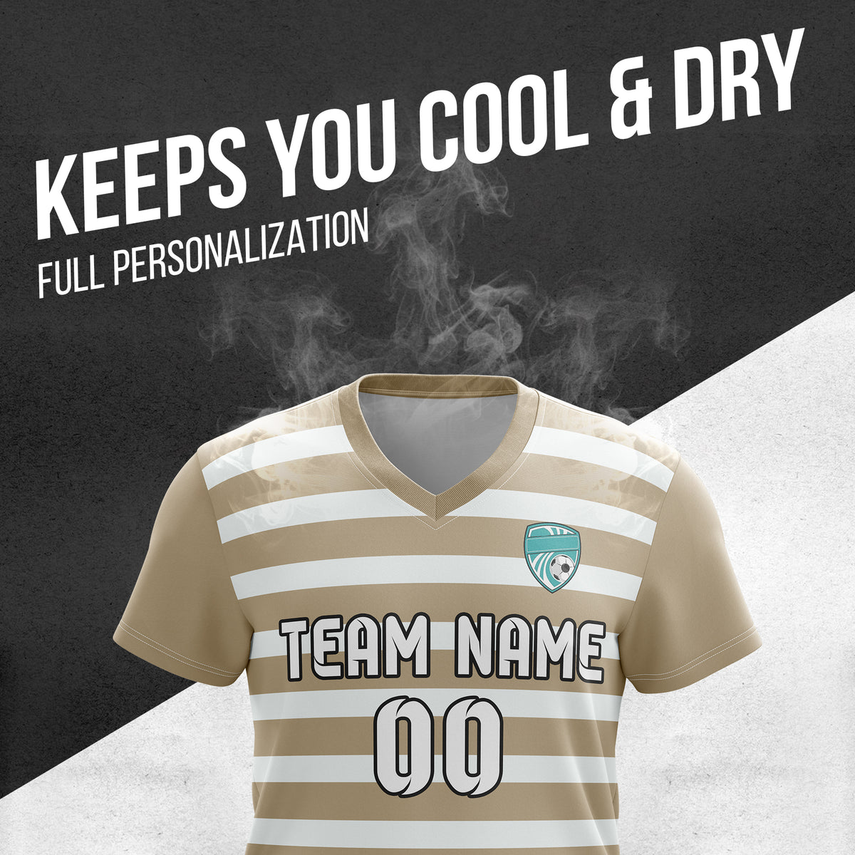 Custom Royal Stripe V-Neck Soccer sport Tops Jersey