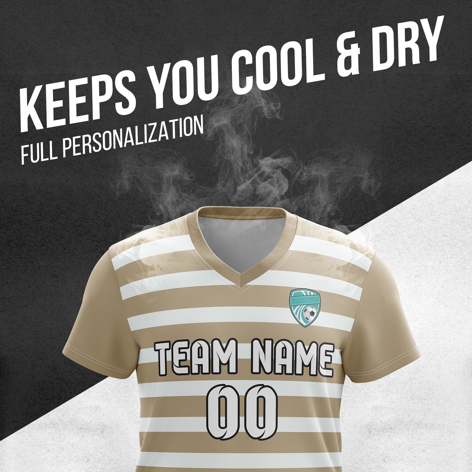 Custom Royal Stripe V-Neck Soccer sport Tops Jersey