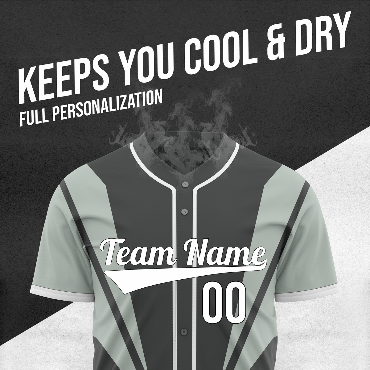 Custom Panel Flow Baseball Dark Grey  Sports Jersey Personalized Uniform with Name & Number
