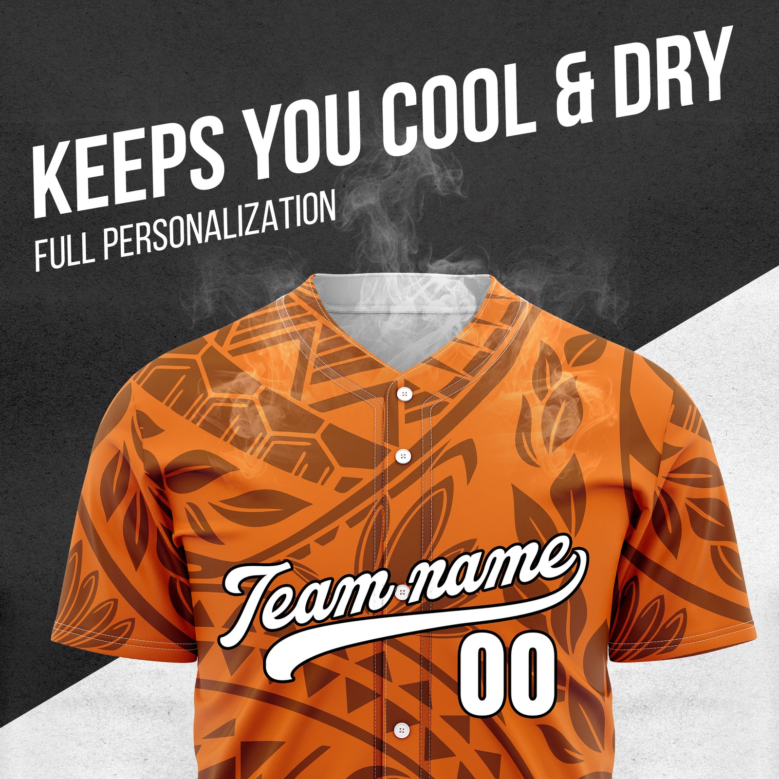 Custom Hawaii Storm Orange Baseball Sports Jersey Personalized Uniform with Name & Number
