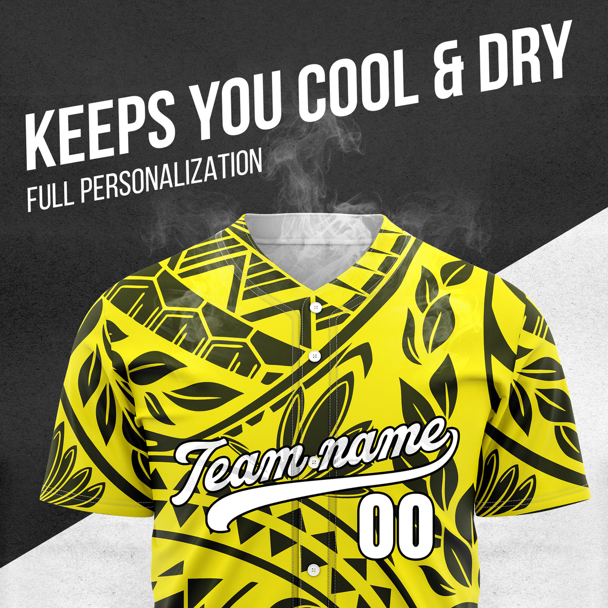Custom Hawaii Storm Yellow Baseball Sports Jersey Personalized Uniform with Name & Number