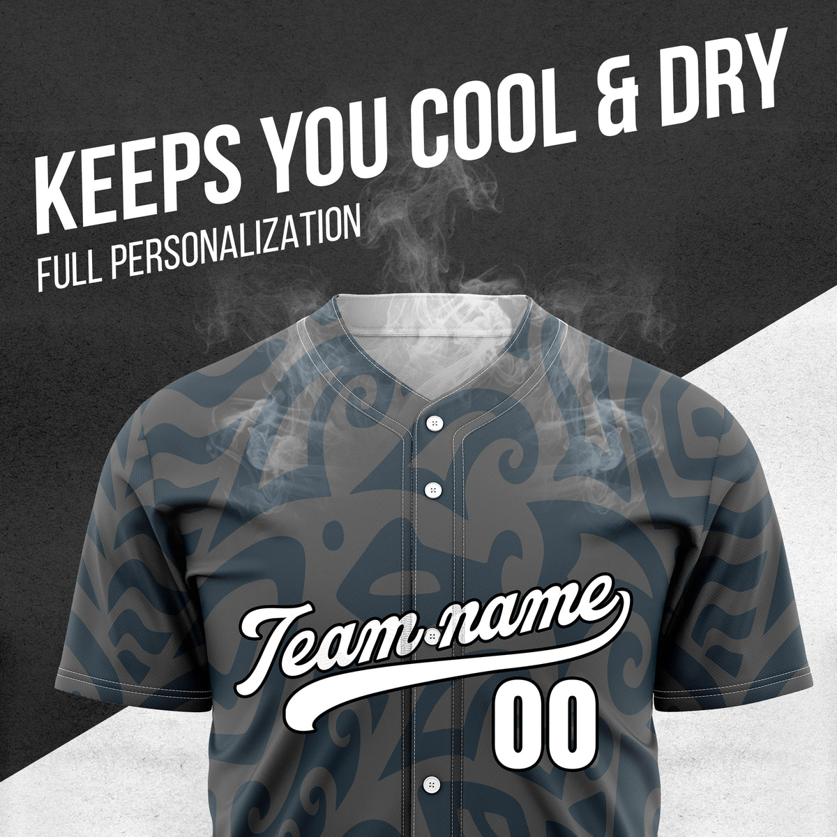 Custom Hawaii Blaze Dark Grey Baseball Sports Jersey Personalized Uniform with Name & Number