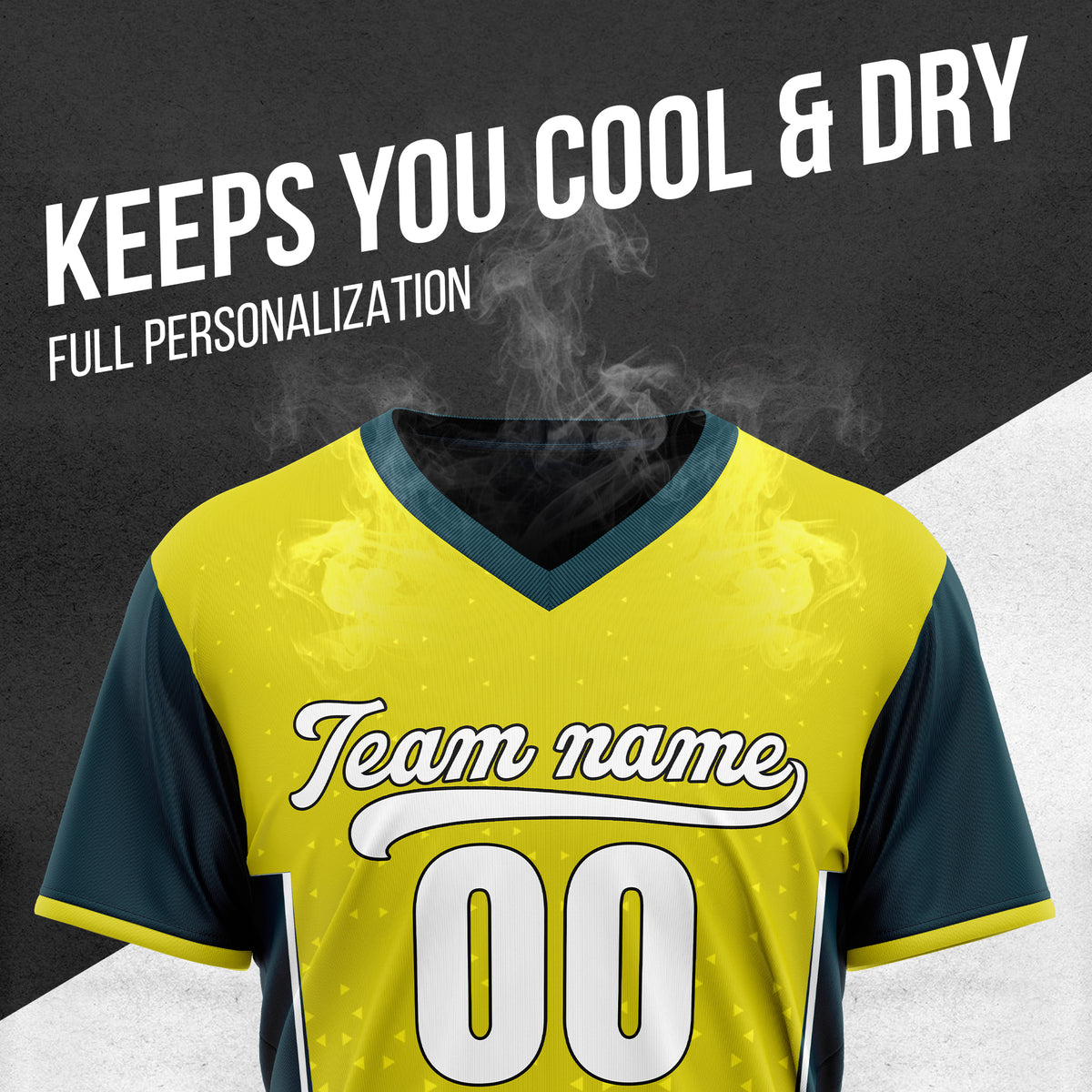 Custom HexaFade Yellow Pullover Baseball Sports Jersey Personalized Uniform with Name & Number
