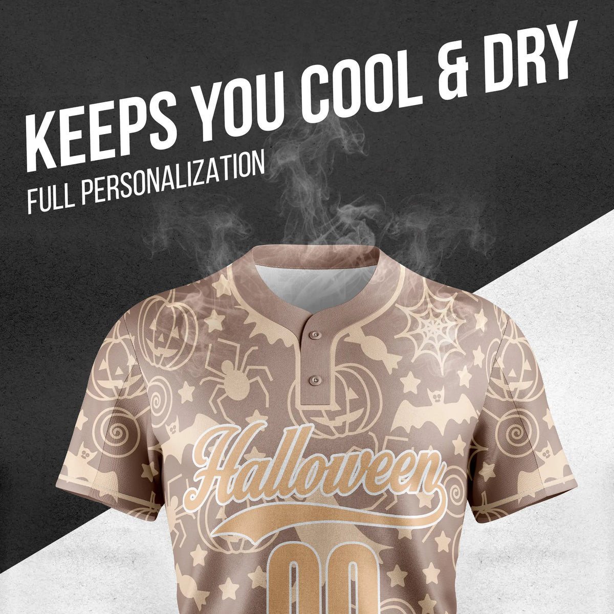 Custom Trick or Treat Baseball Sports Jersey Personalized Uniform with Name & Number