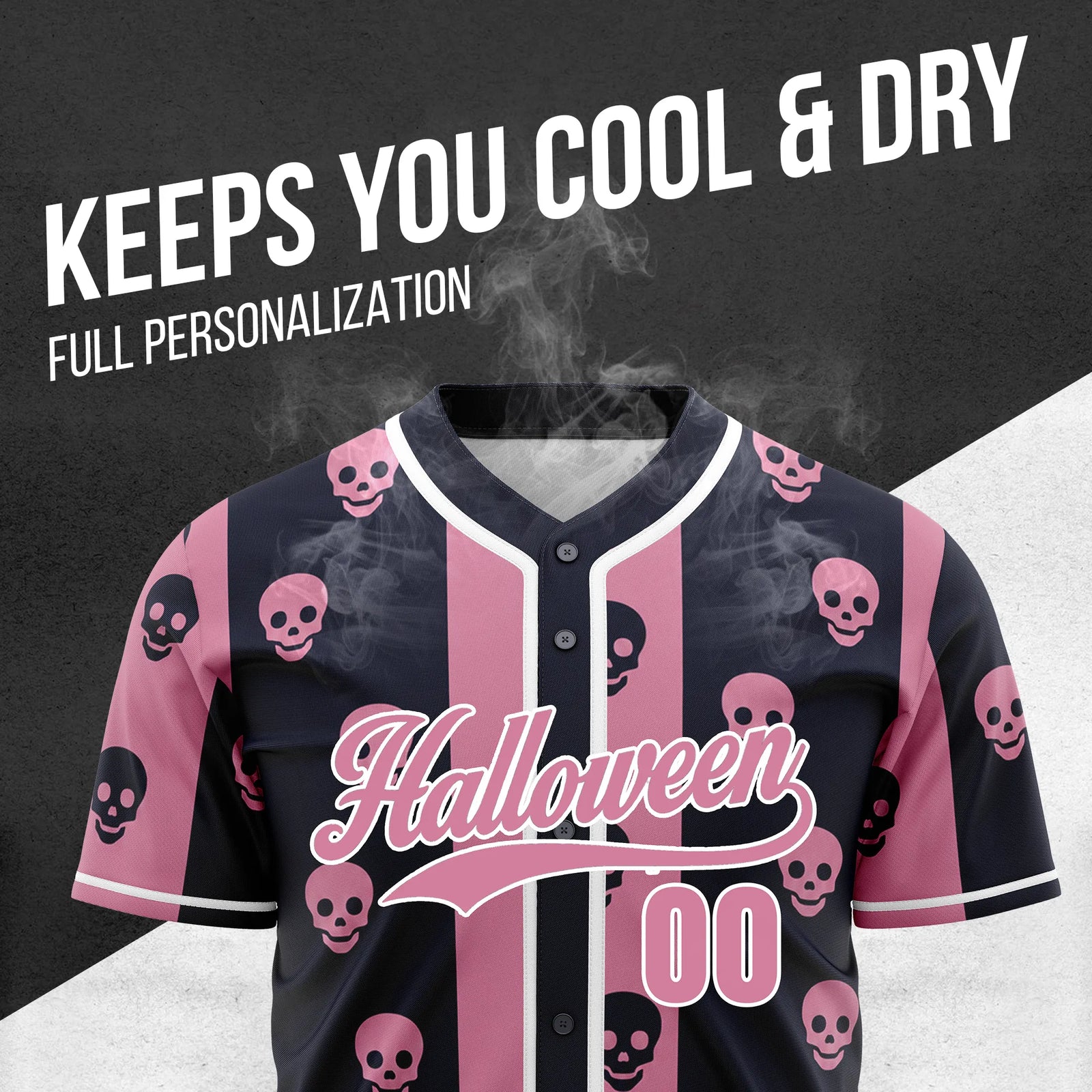 Custom Skullstripe Baseball Sports Jersey Personalized Uniform with Name & Number