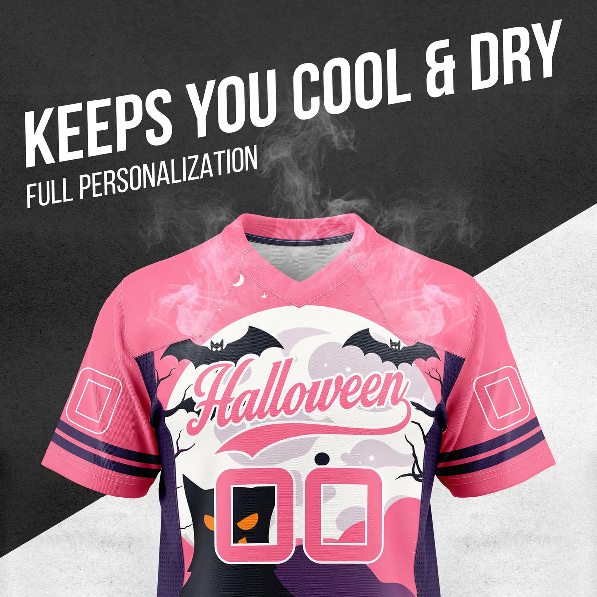 Custom Halloween Flag Football Jersey D8 Personalized Uniform with Name & Number