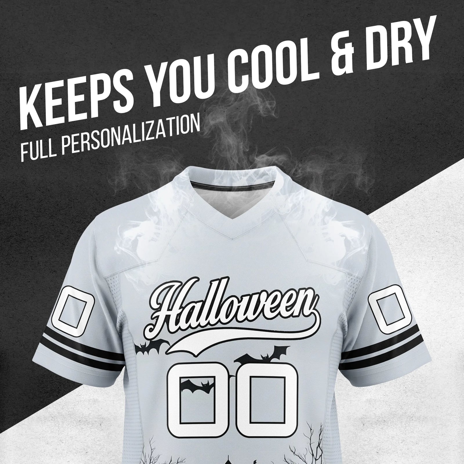 Custom Halloween Flag Football Jersey D7 Personalized Uniform with Name & Number