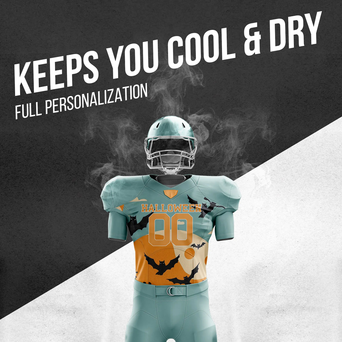 Custom Spooky Skies Halloween American Football Jersey Personalized Uniform with Name & Number
