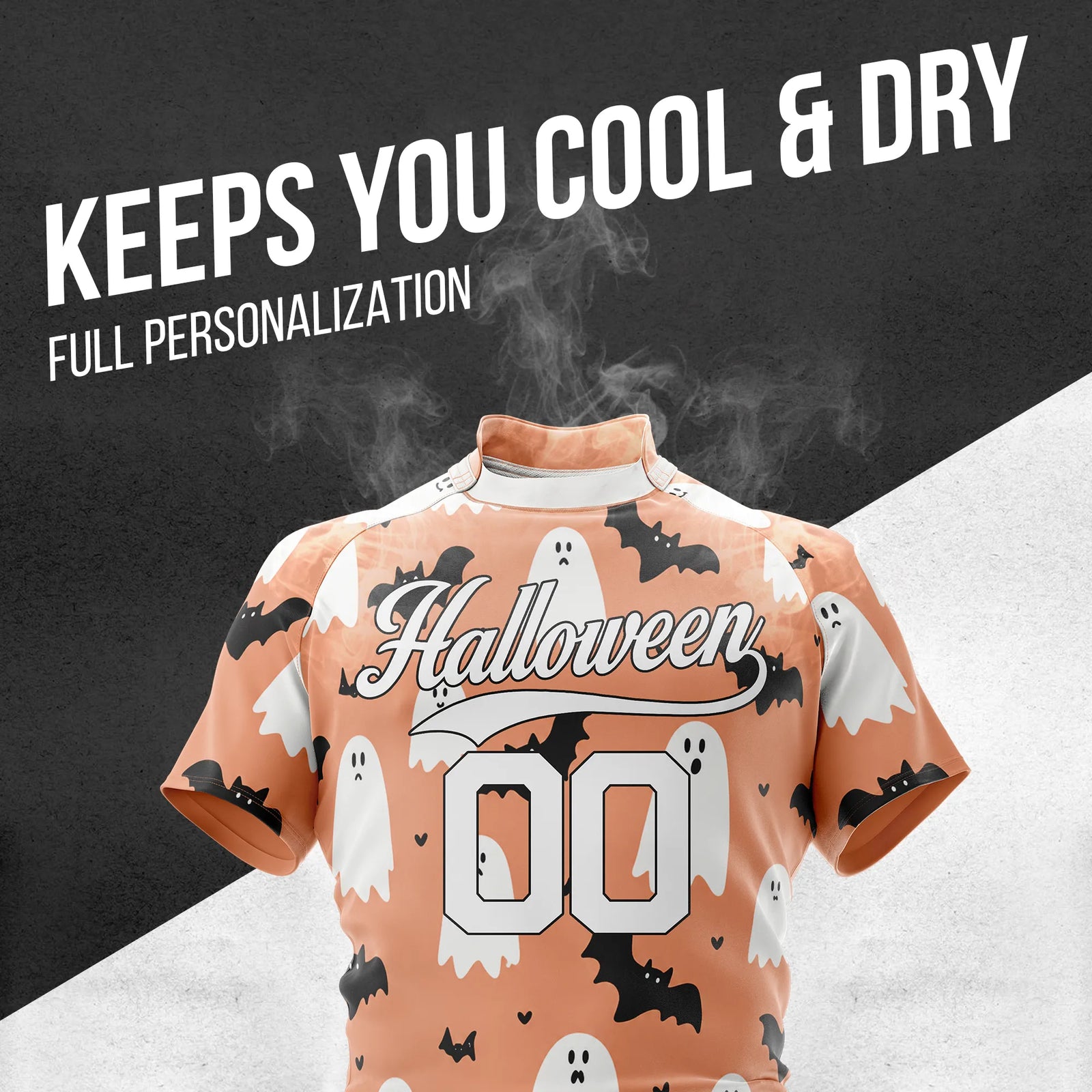 Custom Halloween Rugby Jersey D2 Personalized Uniform with Name & Number