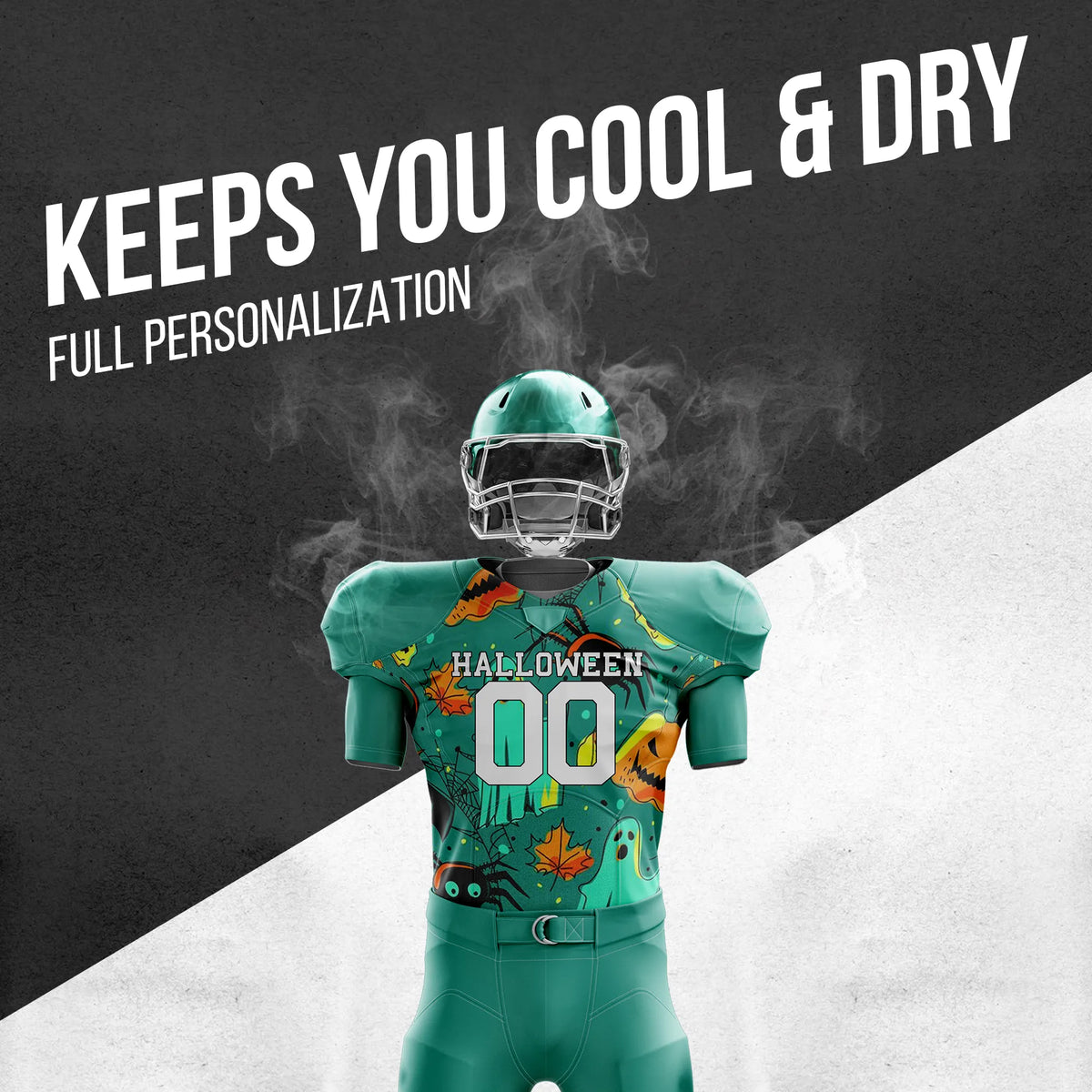 Custom Creepy Halloween American Football Jersey Personalized Uniform with Name & Number