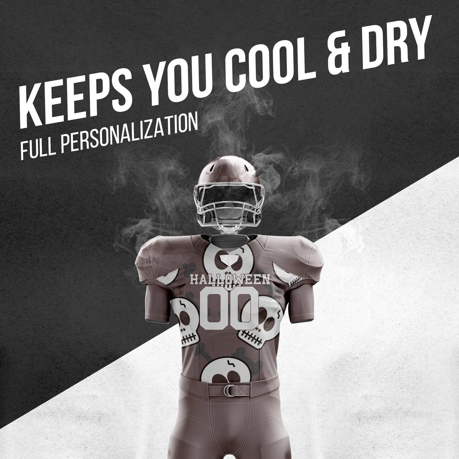 Custom Bonebound Halloween American Football Jersey Personalized Uniform with Name & Number