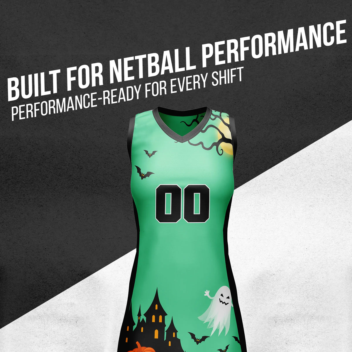 Custom Halloween Netball Jersey D8 Personalized Uniform with Name & Number