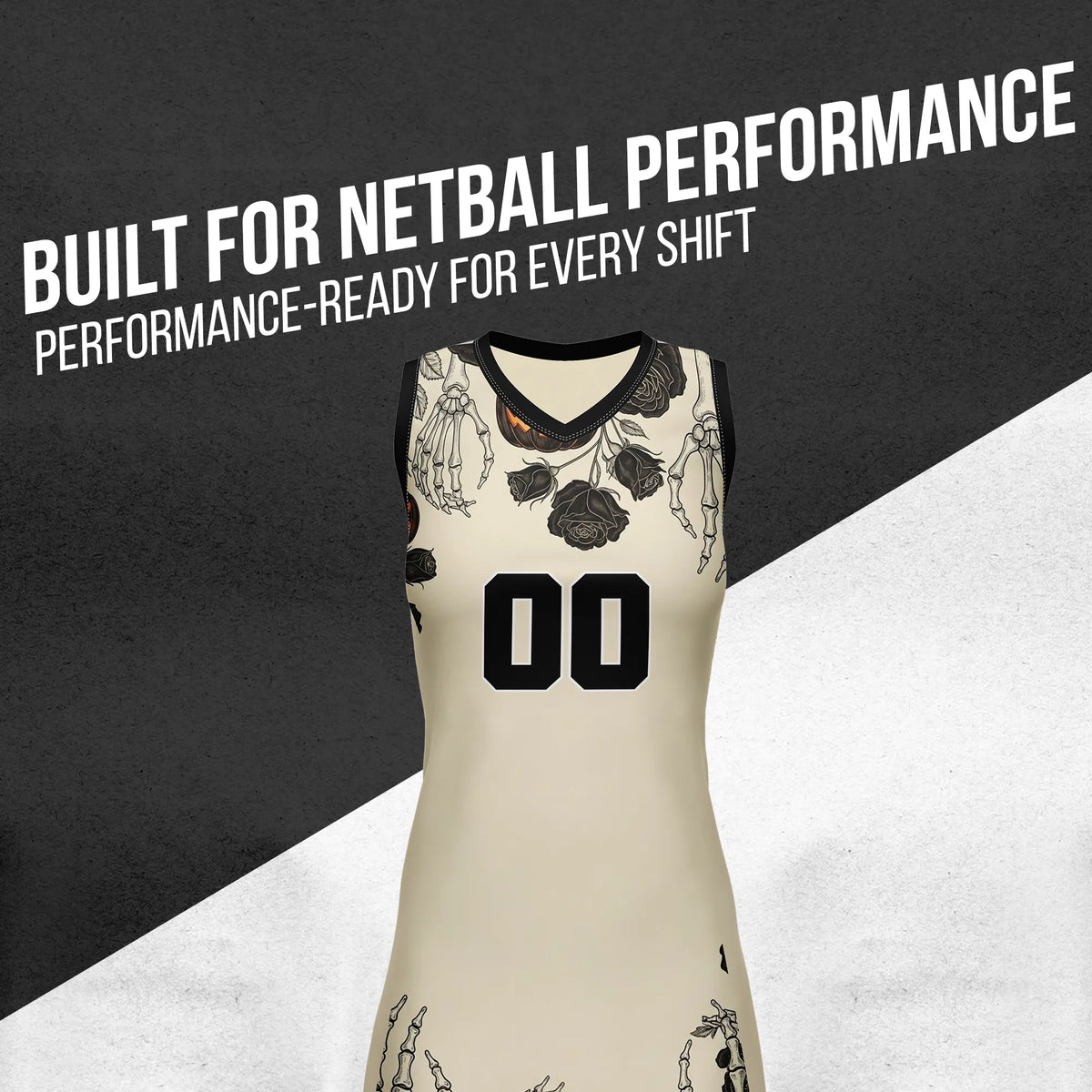 Custom Halloween Netball Jersey D10 Personalized Uniform with Name & Number