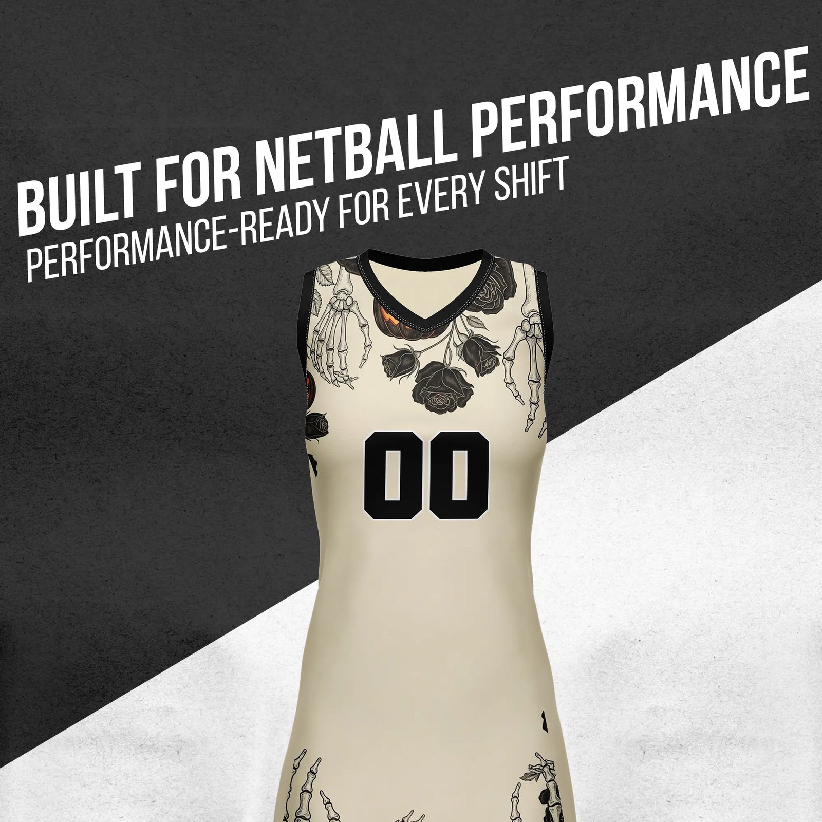 Custom Halloween Netball Jersey D10 Personalized Uniform with Name & Number