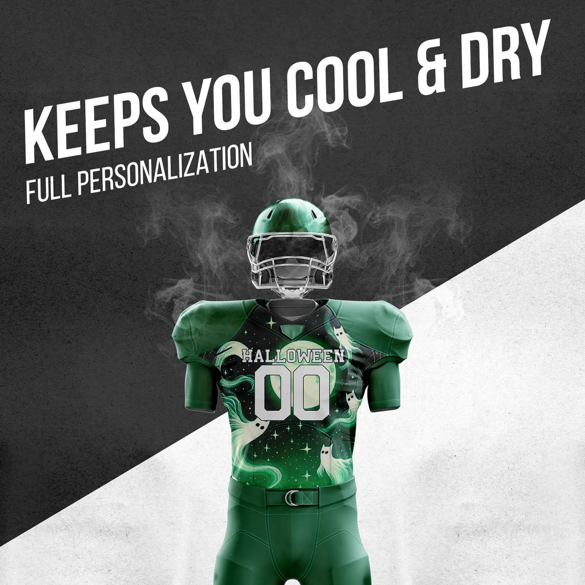 Custom Boo Starry Night Halloween American Football Jersey Personalized Uniform with Name & Number