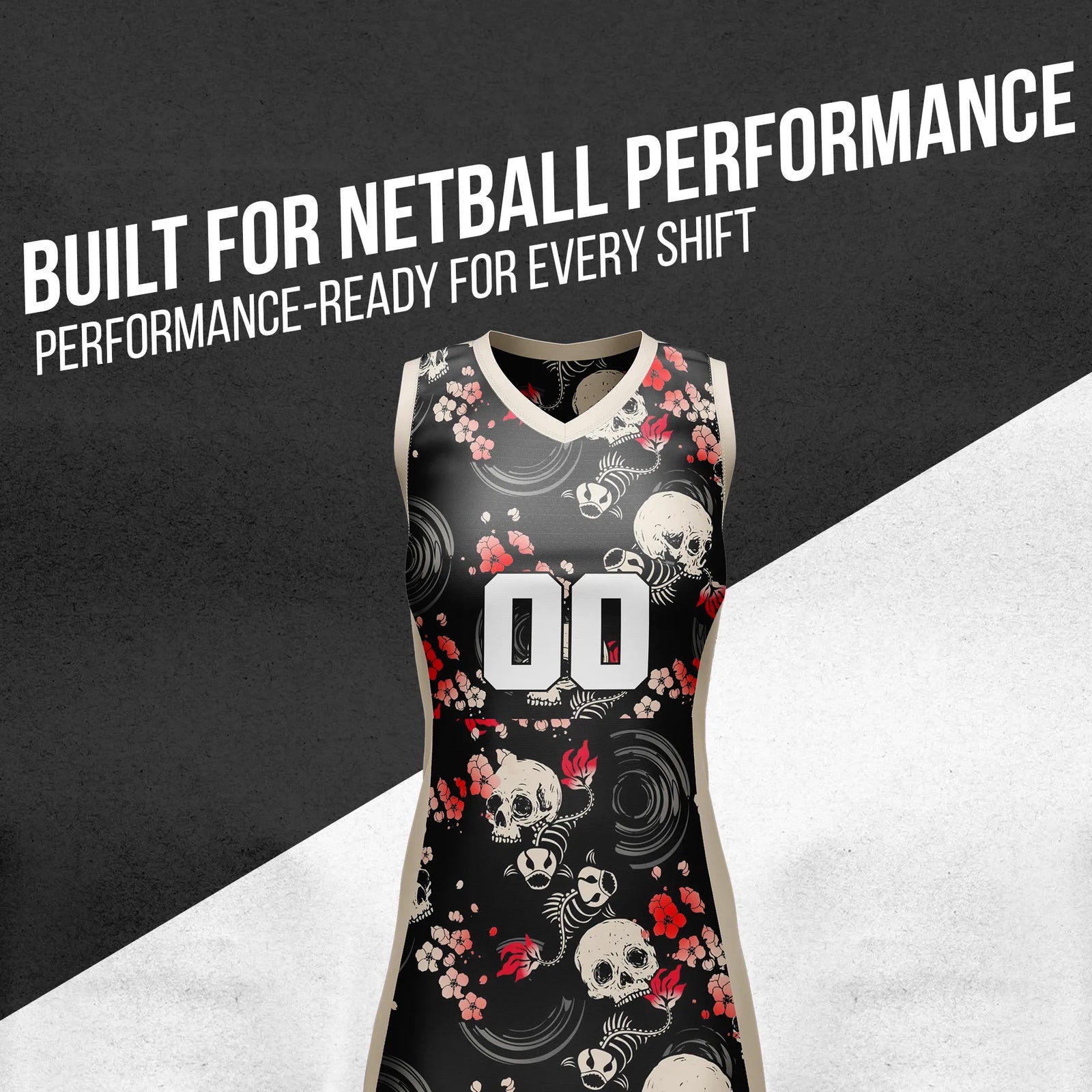 Custom Halloween Netball Jersey D1 Personalized Uniform with Name & Number