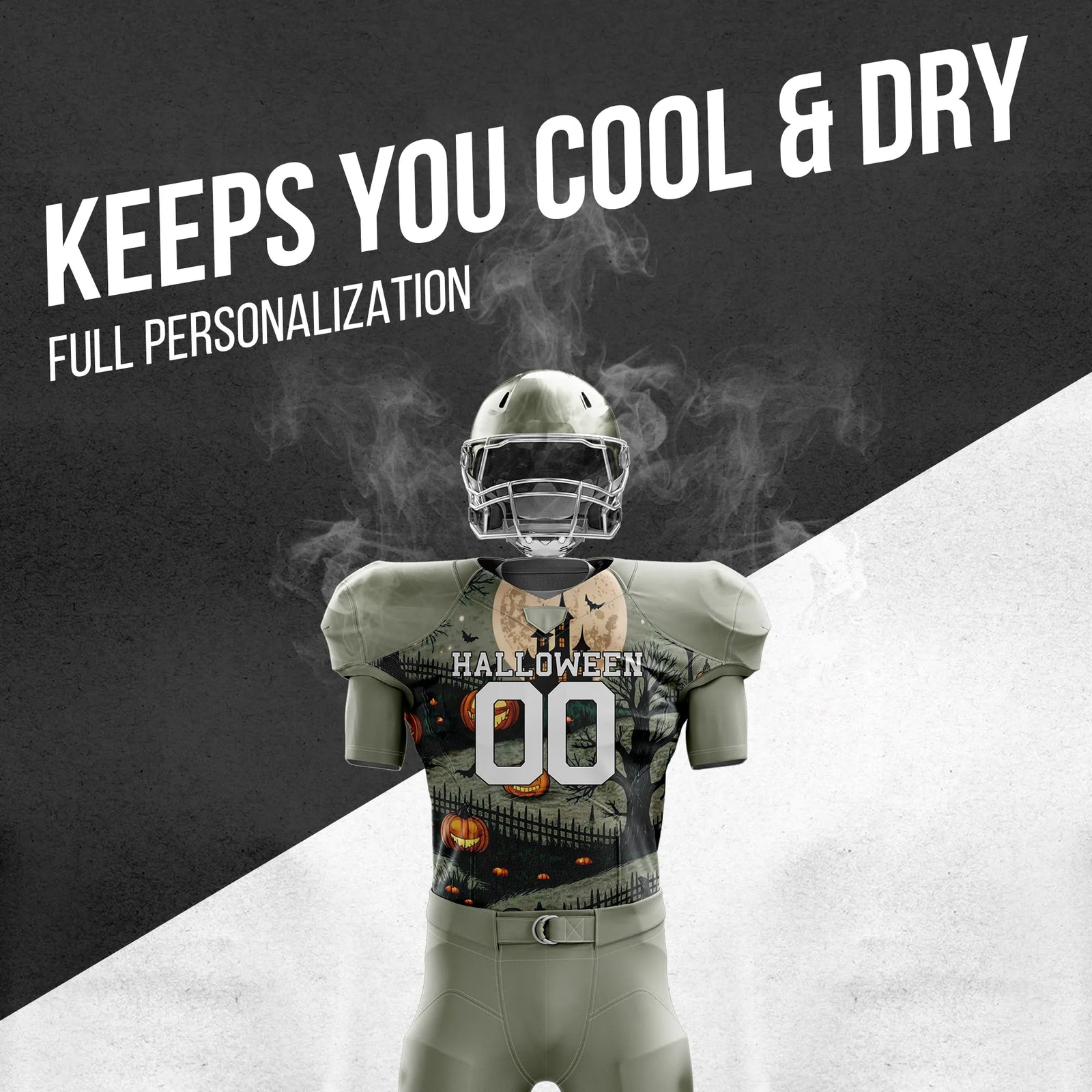 Custom Spooky Harvest Halloween American Football Jersey Personalized Uniform with Name & Number