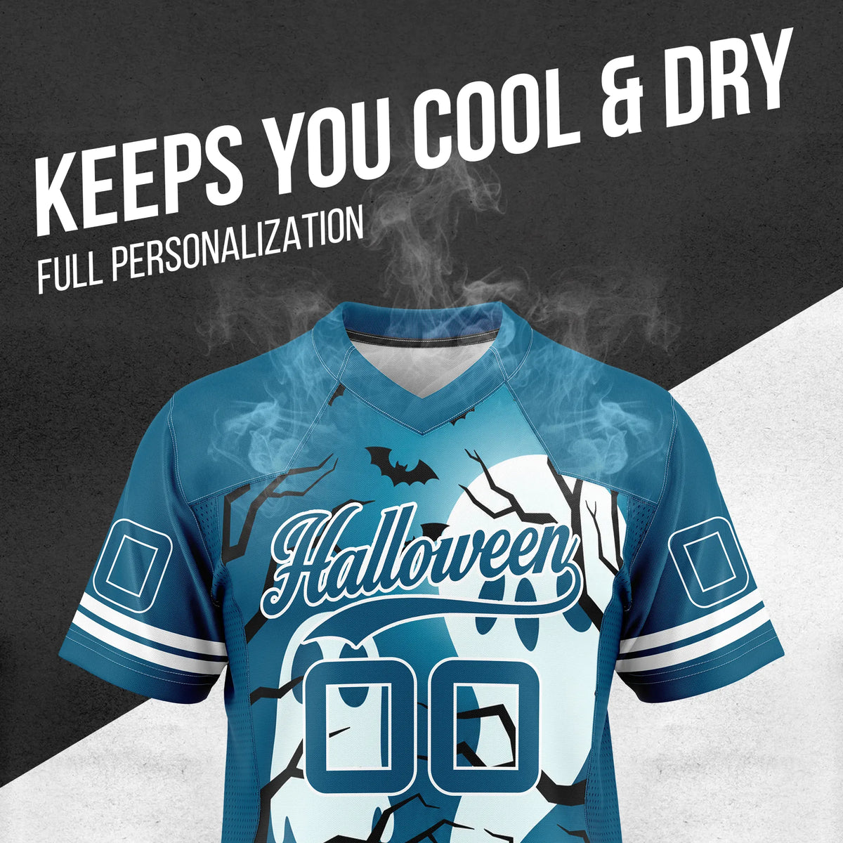 Custom Halloween Flag Football Jersey D1 Personalized Uniform with Name & Number