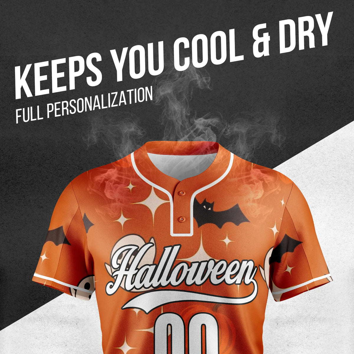 Custom Spooky Night Baseball Sports Jersey Personalized Uniform with Name & Number