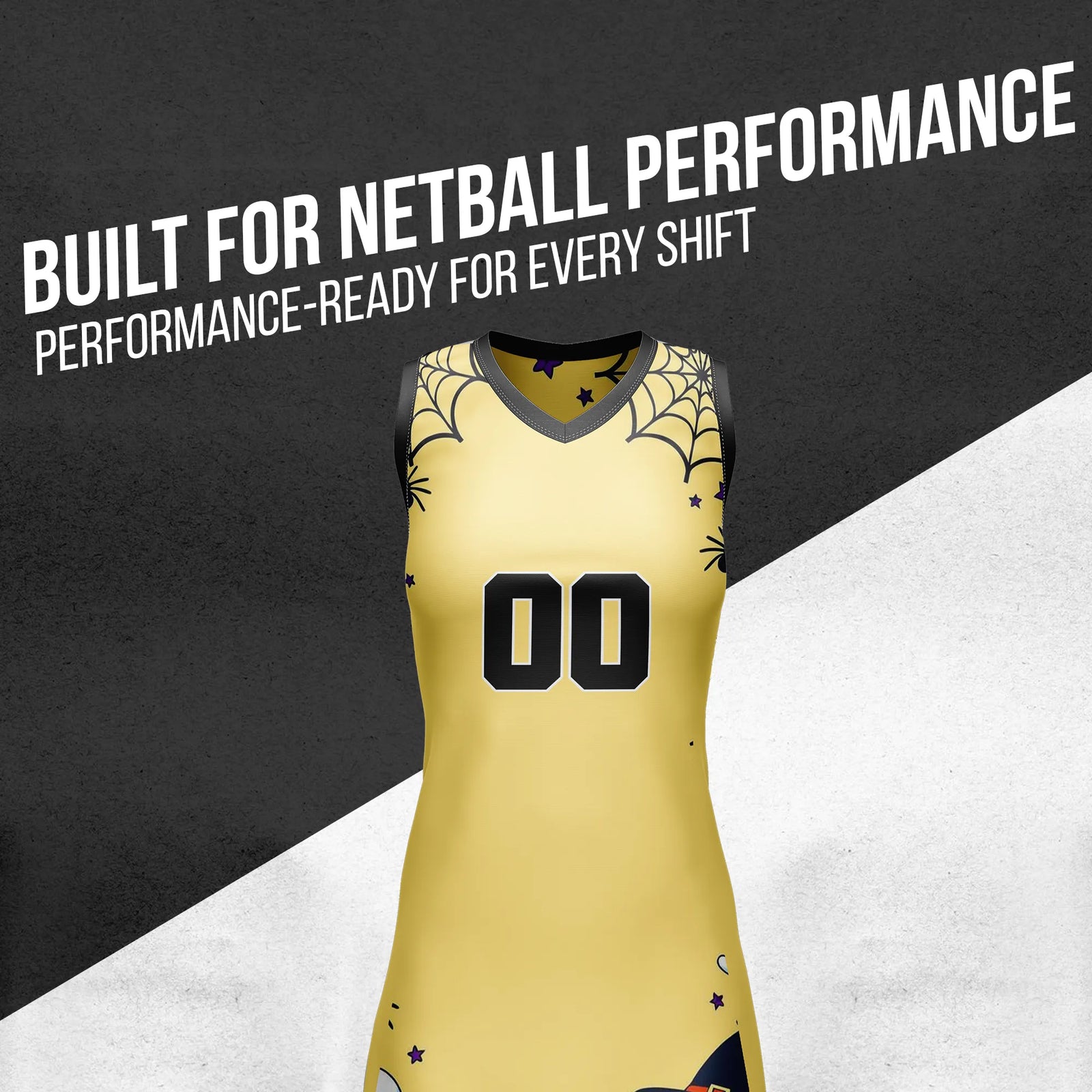 Custom Halloween Netball Jersey D9 Personalized Uniform with Name & Number