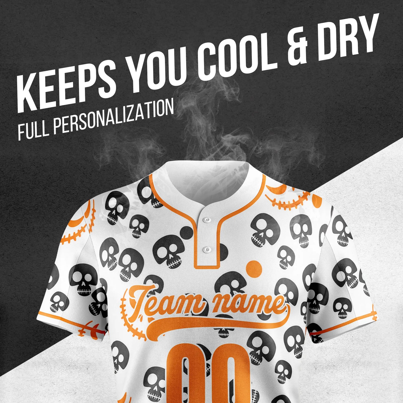 Custom Skull Strike Baseball Sports Jersey Personalized Uniform with Name & Number