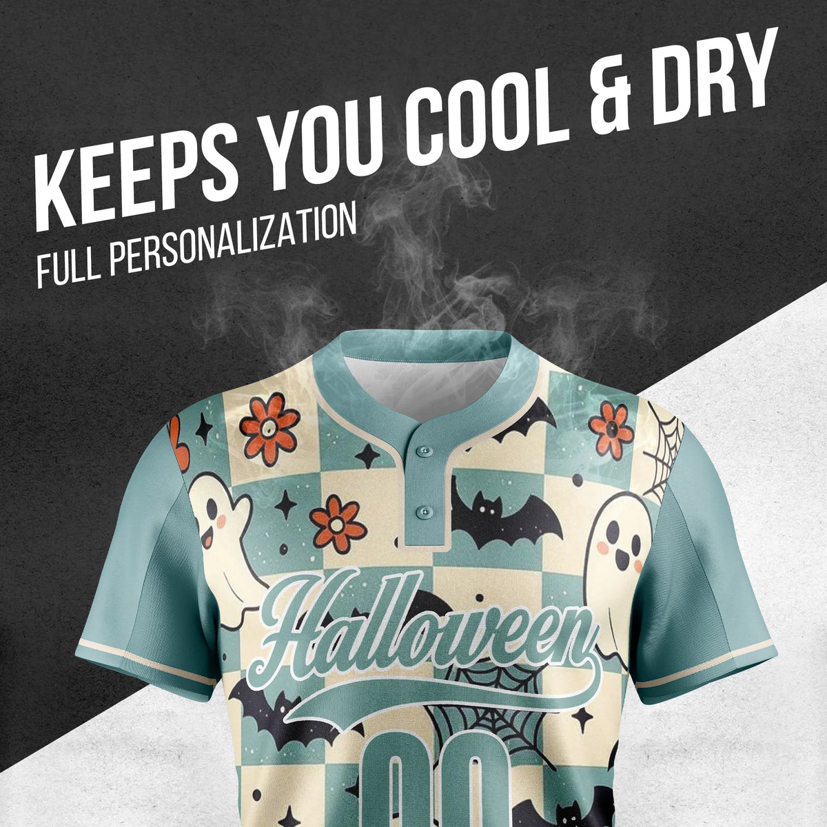Custom Floral Night Baseball Sports Jersey Personalized Uniform with Name & Number