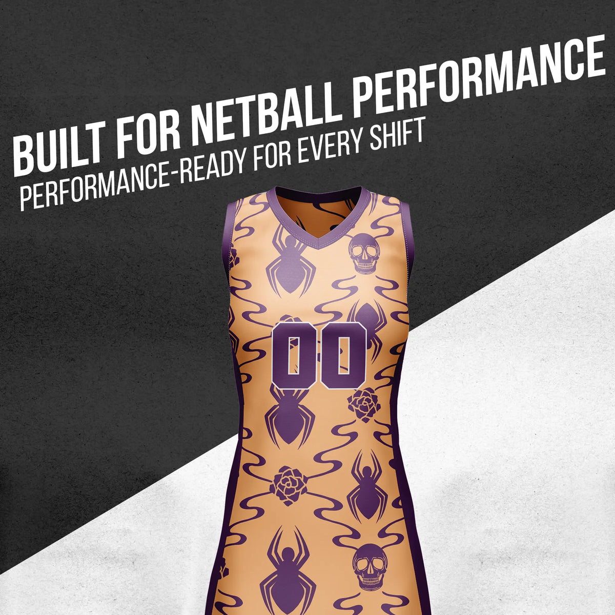 Custom Halloween Netball Jersey D2 Personalized Uniform with Name & Number